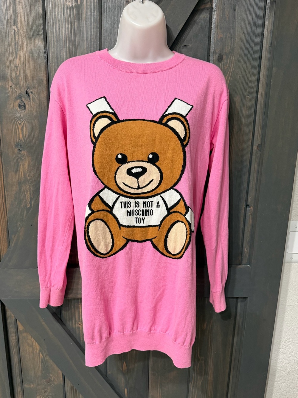 Moschino Women's Teddy Bear Sweater size XS Pink Long Top